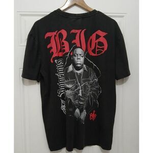 Brooklyn mint mens medium notorious big tshirt distressed faded black